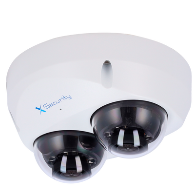 X-Security Telecamera IP Dome a doppia ottica - 2x 4 Megapixel (2560x1440) - Lente fissa 2.8mm - WDR 120dB | Dual Light(IR 60m e Luce Bianca 60m)
 - WizSense