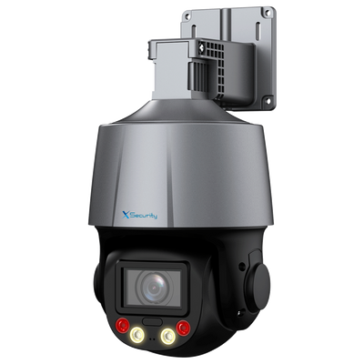 Telecamera IP PTZ X-Security 4 Mpx Gamma Pro - Ottica varifocale 2.7~13.5 mm (zoom ottico 5x) - Dual Light  | Portata IR 50 m | Luce bianca 30 m - IVS (Protezione perimetrale) | SDM 3.0 - Microfono e altoparlante | Sirena e luce di dissuasione - IP66 | PoE | MicroSD