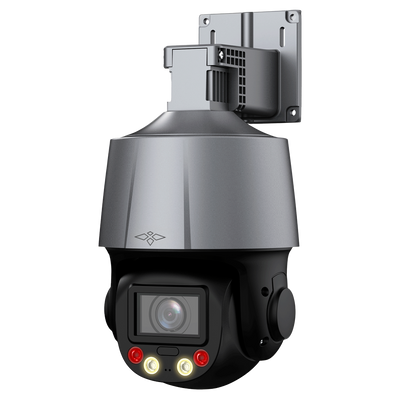 Telecamera IP PTZ X-Security 4 Mpx Gamma Pro - Ottica varifocale 2.7~13.5 mm (zoom ottico 5x) - Dual Light  | Portata IR 50 m | Luce bianca 30 m - IVS (Protezione perimetrale) | SDM 3.0 - Microfono e altoparlante | Sirena e luce di dissuasione - IP66 | PoE | MicroSD