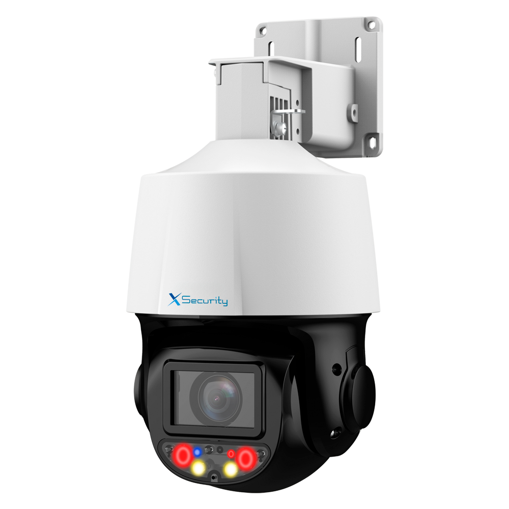 Telecamera IP PTZ X-Security 4 Mpx Gamma Pro - Ottica varifocale 4~40 mm (zoom ottico 10x) - Dual Light  | Portata IR 70 m | Luce bianca 30 m - IVS (Protezione perimetrale) | SDM 3.0 - Rilevamento del volto | Auto Tracking - IP66 | Audio | Allarmi | PoE+ | MicroSD