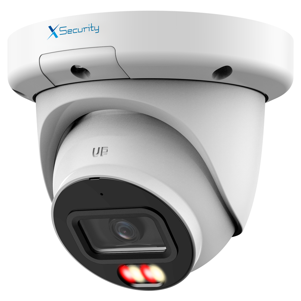 X-Security Cámara IP Turret  - 4 Megapíxel  (2688x1520) -  Lente 2.8 mm - WDR 120dB | Alcance IR y Luz Blanca 50 m - WizSense
