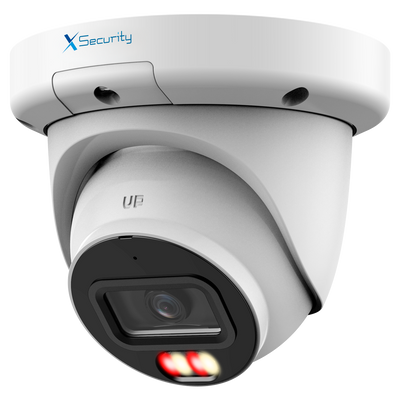 X-Security Cámara IP Turret  - 4 Megapíxel  (2688x1520) -  Lente 2.8 mm - WDR 120dB | Alcance IR y Luz Blanca 50 m - WizSense