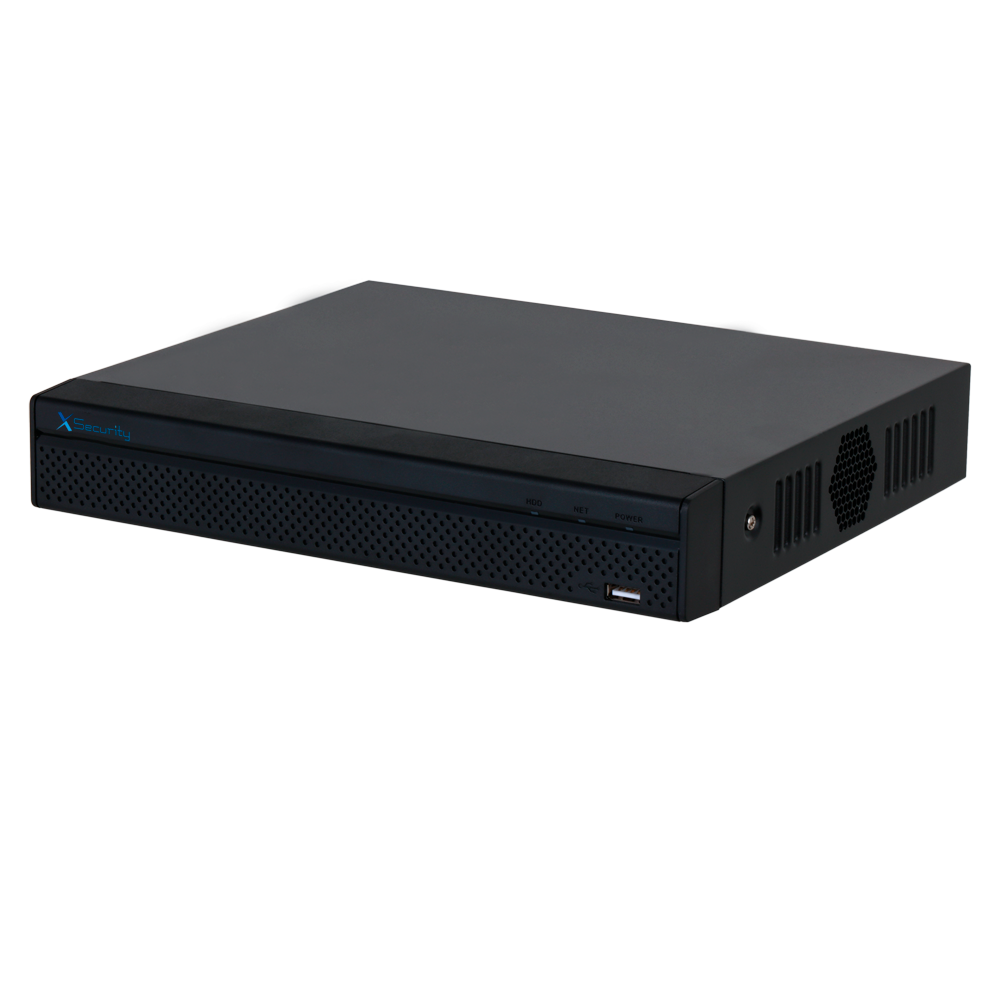 Videoregistratore IP X-Security AI - 8 CH video IP - Risoluzione massima di registrazione 12 Mpx - Larghezza di banda 80 Mbps - Uscita HDMI Full HD e VGA - Ammette 1 hard disk