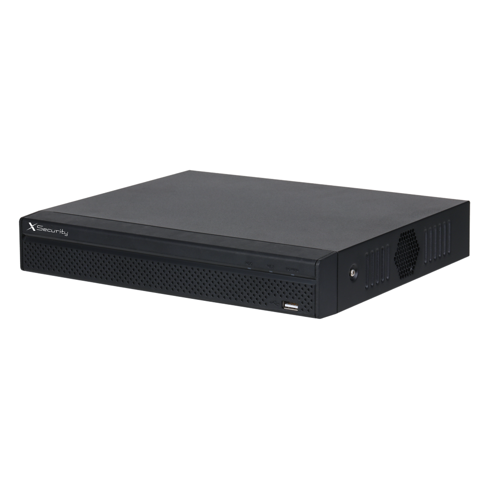 Videograbador 5n1 X-Security - 16 CH HDTVI/HDCVI/AHD/CVBS + 2 IP - Resolución máxima 1080p - Audio sobre coaxial - Detección de movimiento avanzada SMD - 1 HDD