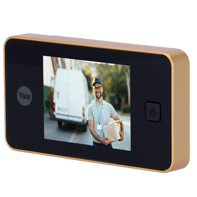 Spioncino digitale - Telecamera 0.3 Mpx | Angolo di visione 105º - Monitor LCD TFT 3.2" - Porte con spessore compreso tra 38 e 110 mm - Alimentazione con batterie AAA - Colore dorato
