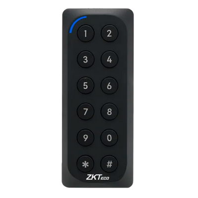 Lettore di accesso da incasso - Accesso tramite scheda EM/MF DESFire e PIN - Indicatore a LED e acustico - Wiegand 34/66 | RS485 - Compatibile con i controller ZKTeco - Adatto per esterni IP65