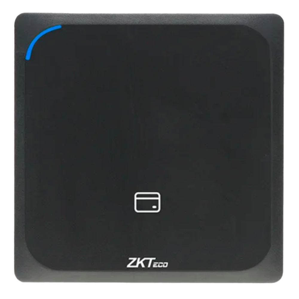 Lettore di accesso - Accesso tramite scheda EM e MF DESFire - Indicatore a LED e acustico - Wiegand 34/66 | RS485 - Compatibile con i controller ZKTeco - Adatto per esterni IP65