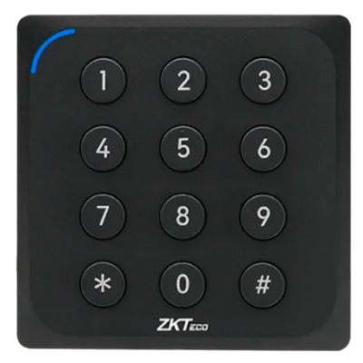 Lettore di accesso - Accesso tramite scheda EM/MF DESFire e PIN - Indicatore a LED e acustico - Wiegand 34/66 | RS485 - Compatibile con i controller ZKTeco - Adatto per esterni IP65