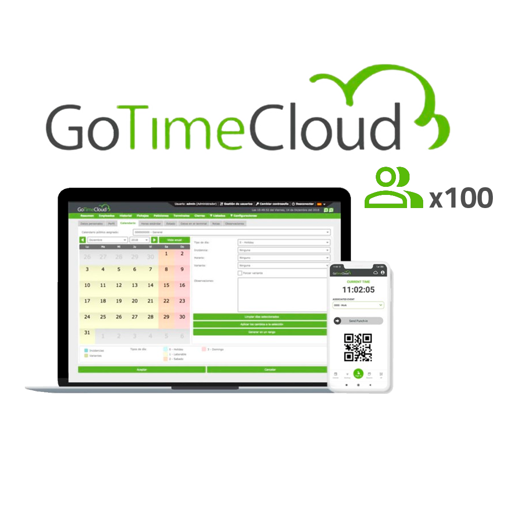 Licenza Cloud di rilevazione presenze - 100 utenti / 100 APP incluse - Monitoraggio da remoto con localizzazione GPS - Report di eventi problemi