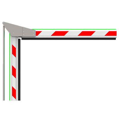Braccio della barriera di parcheggio - Compatibile con ZK-PROBG3130x-LED - Braccio angolato a 90º di 3 m - In alluminio - LED di stato | Costa di sicurezza in gomma - Facile installazione