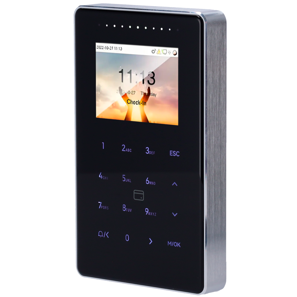 Controllo accessi e presenze IP65 IK04 - Scheda EM/MF e PIN - 50.000 schede | 200.000 registri - 2.4" TFT | TCP/IP