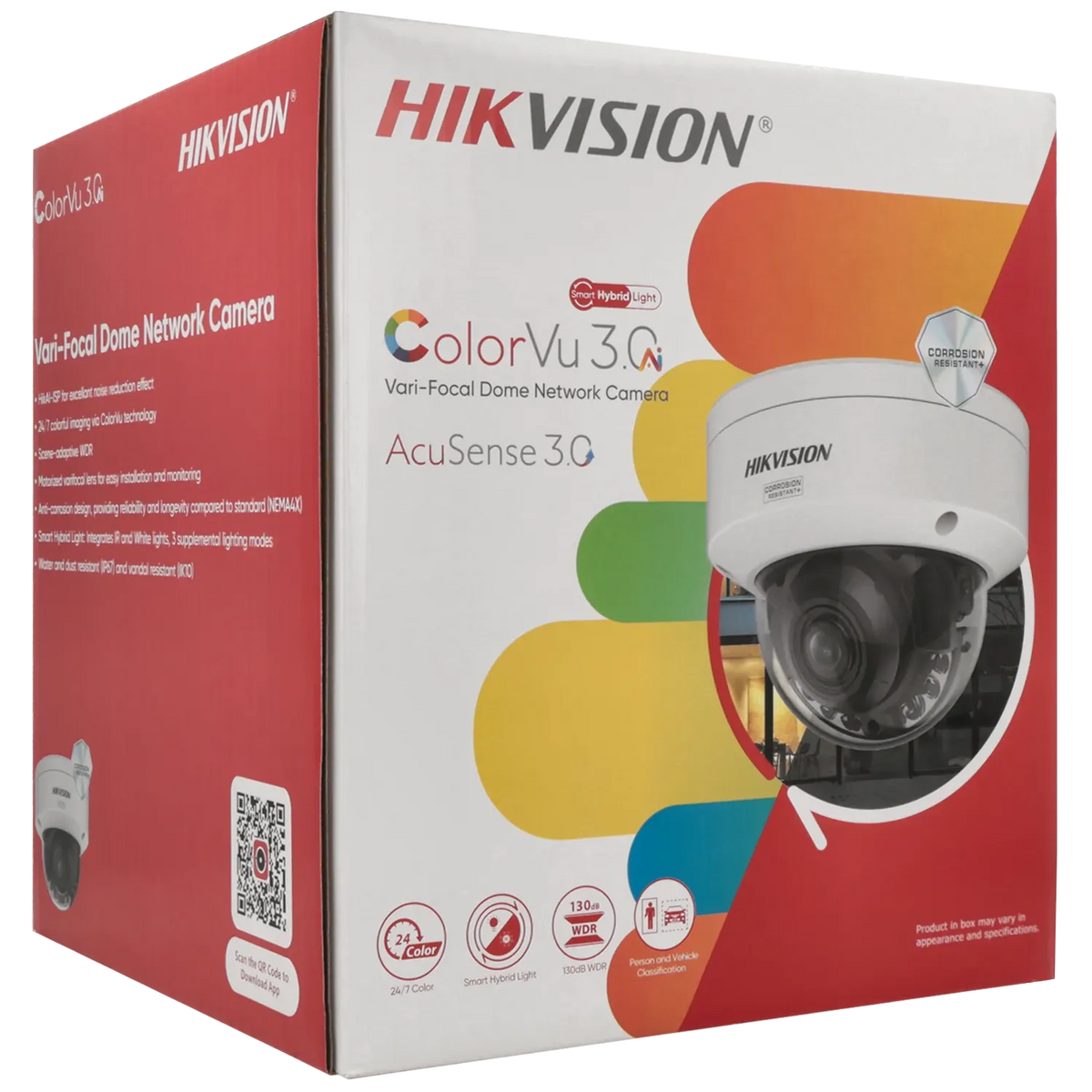 FENIVA | Hikvision - Telecamera minidome IP da 8 Mpx con ottica varifocale motorizzata (zoom) - Angolo di visione: 112.3º ~ 41.2º, Serie: ColorVu 3.0