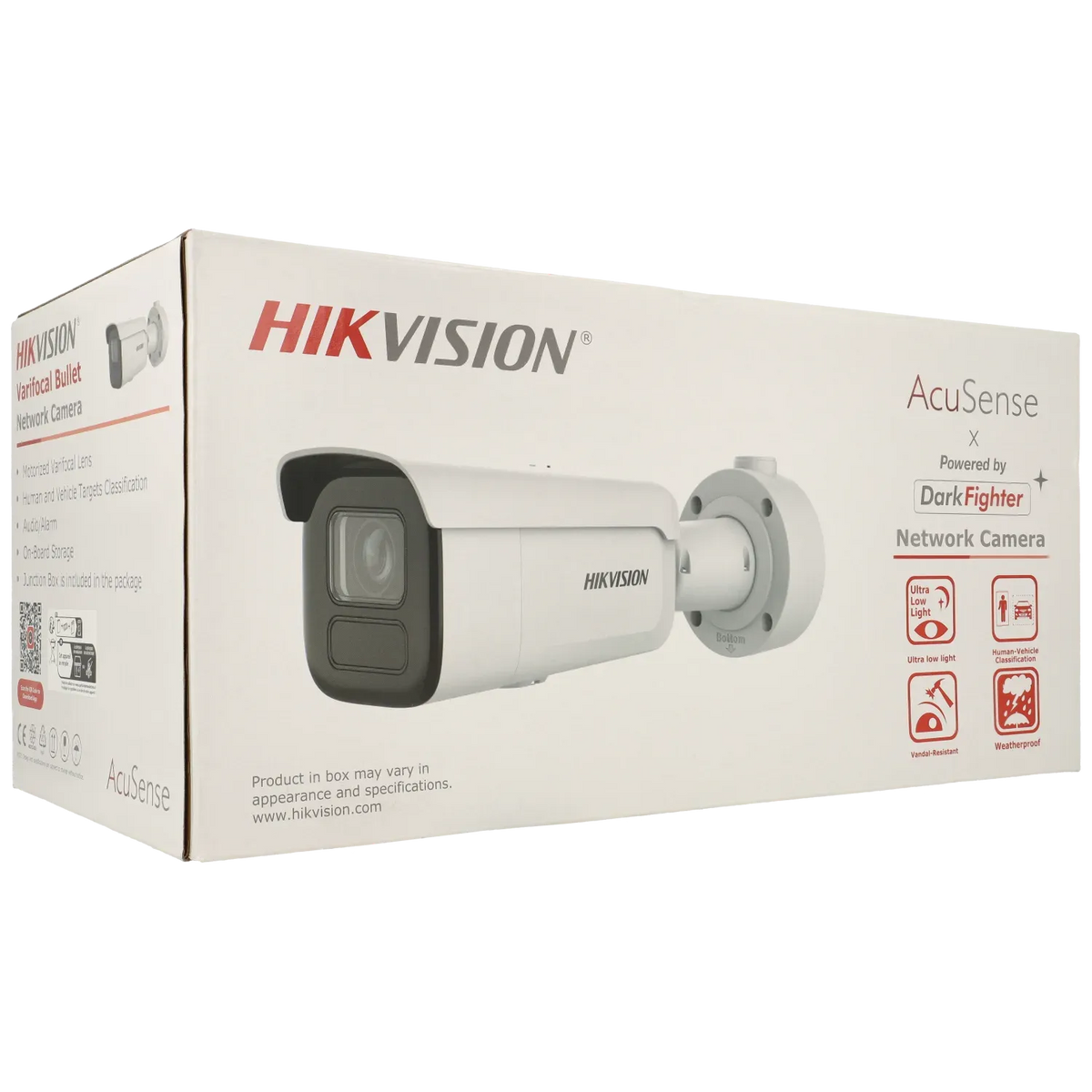 FENIVA | Hikvision - Telecamera bullet IP da 8 Mpx con ottica varifocale motorizzata (zoom) - Illuminazione minima: 0.0008Lux