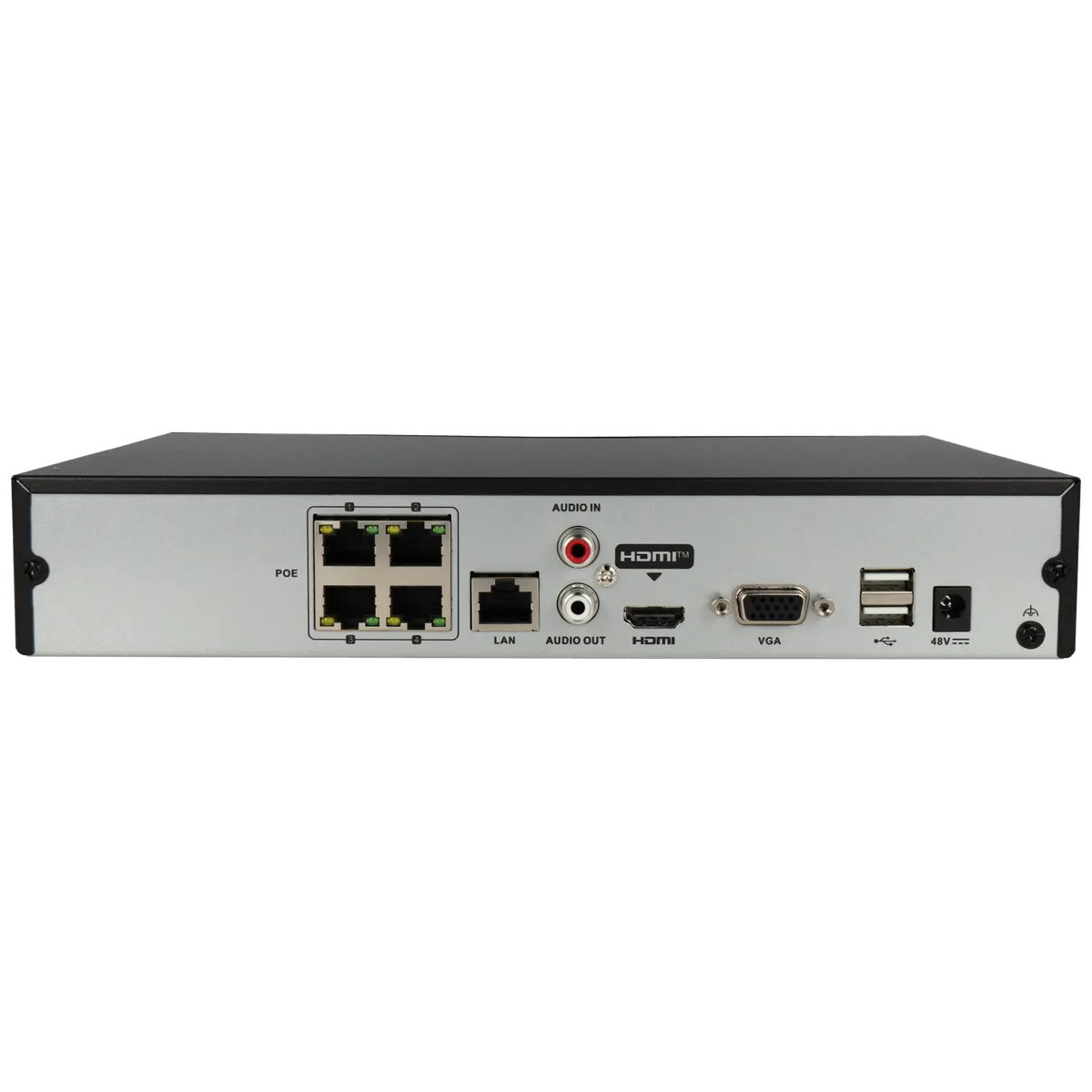 FENIVA | Hikvision - Videoregistratore IP a 4 canali, risoluzione massima 8 Mpx, 4 porte PoE