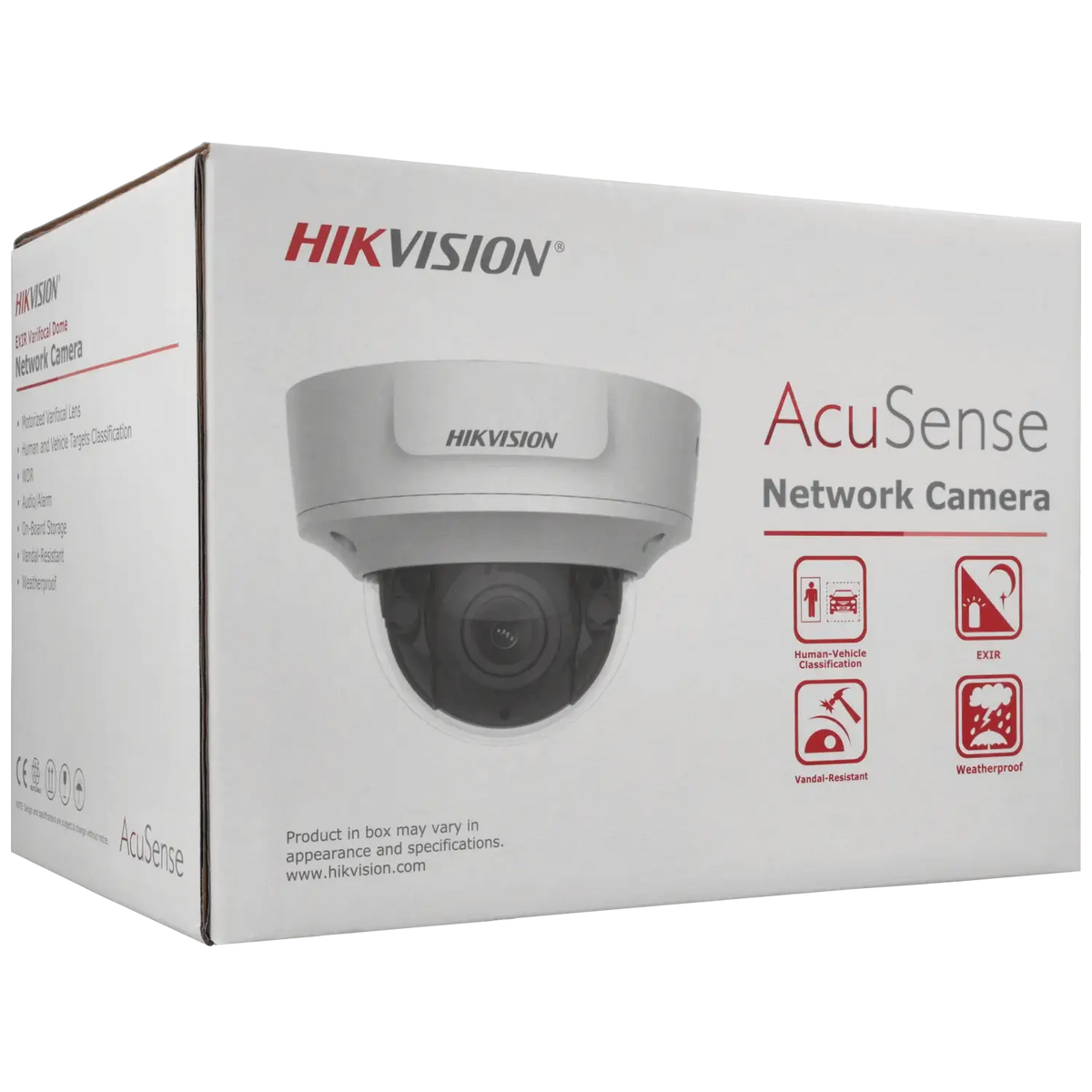 FENIVA | Hikvision - Telecamera minidome IP da 4 Mpx con ottica varifocale motorizzata (zoom) - Angolo di visione: 95.8° ~ 29.2°, Serie: Acusense, Colore: Bianco