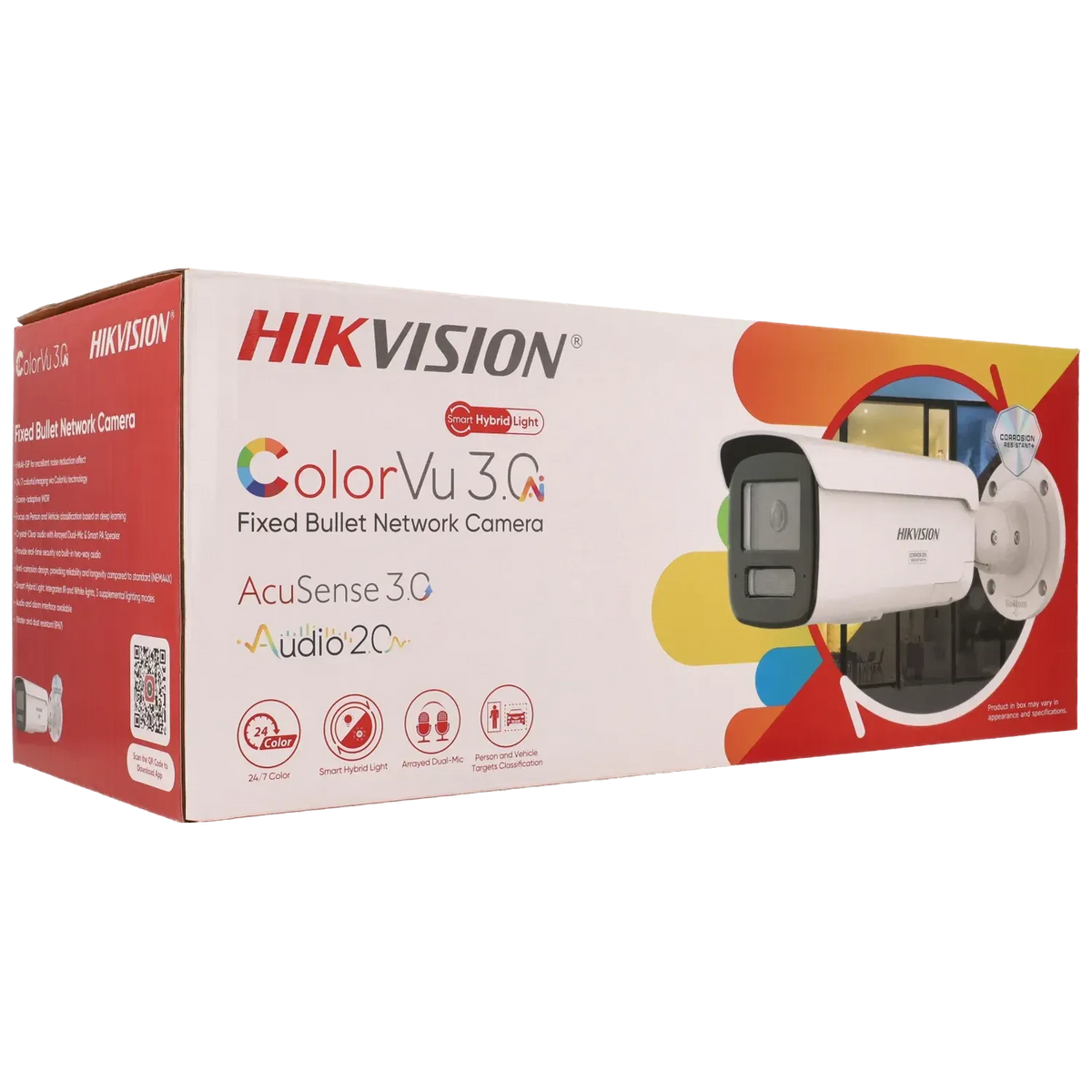 FENIVA | Hikvision - Telecamera bullet IP da 8 Mpx con ottica fissa - Angolo di visione: 108.8°, Colore: Bianco, Materiale: Metallo