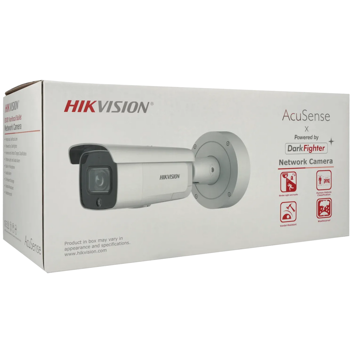 FENIVA | Hikvision - Telecamera bullet IP da 8 Mpx con ottica varifocale motorizzata (zoom) - Illuminazione minima: 0.003Lux, Colore: Bianco