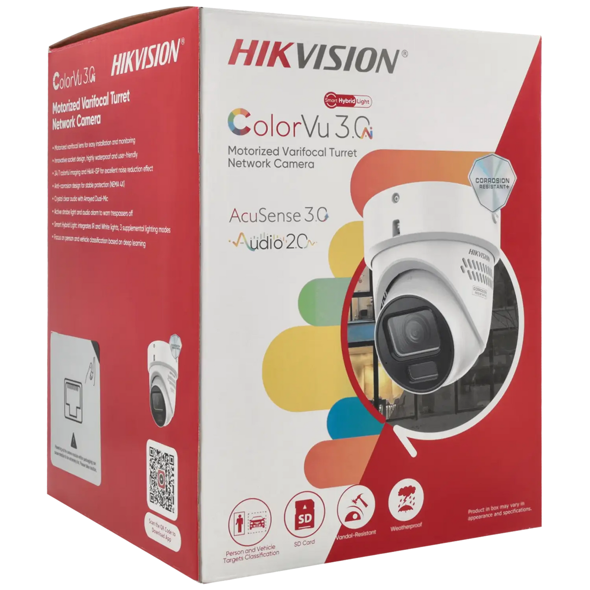 FENIVA | Hikvision - Telecamera minidome IP da 4 Mpx con ottica varifocale motorizzata (zoom) - Angolo di visione: 114.6º ~ 41.8º, Serie: Acusense