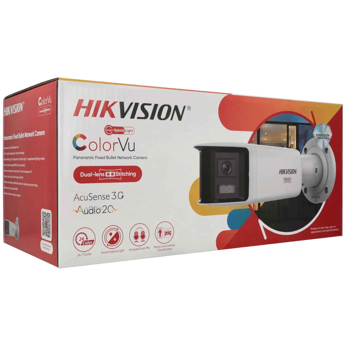 FENIVA | Hikvision - Telecamera panoramica IP da 8 Mpx con ottica fissa - Colore: Bianco