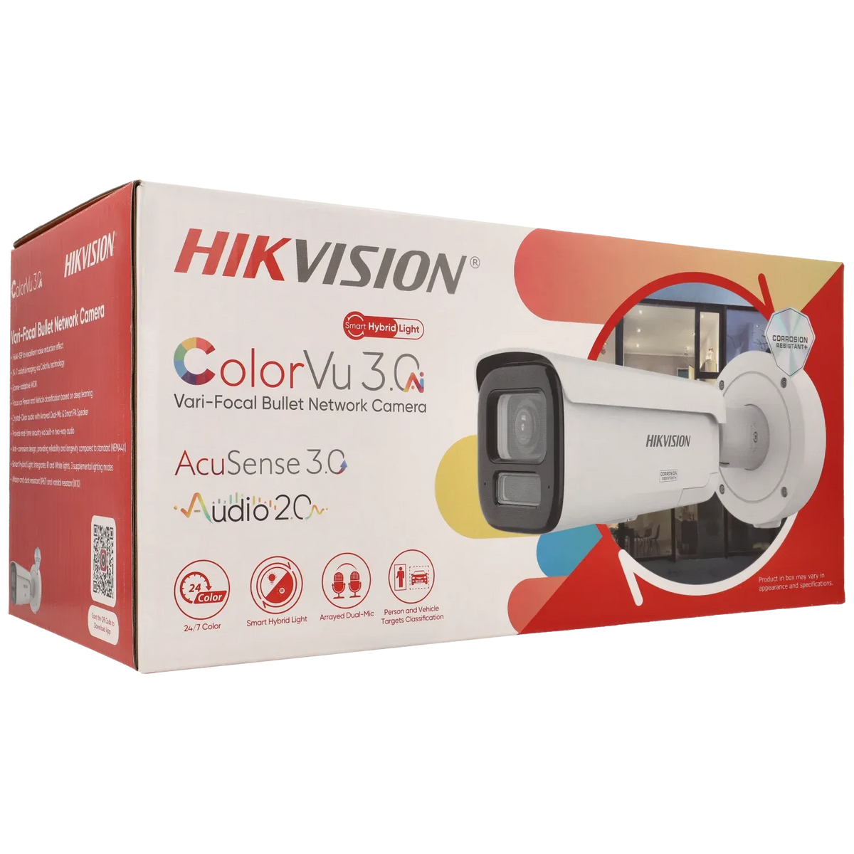 FENIVA | Hikvision - Telecamera bullet IP da 8 Mpx con ottica varifocale motorizzata (zoom) - Illuminazione minima: 0.001Lux, Colore: Bianco