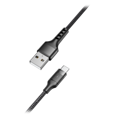 Veger - Cavo USB 2.0 per portatili - Ricarica veloce PD100W - Da USB-A a USB-C - Guaina in metallo, Nylon intrecciato  - Lunghezza 1.5m