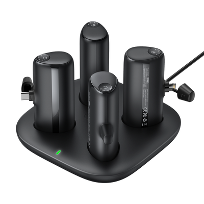 VEGER - 4 power bank con base di ricarica - Capacità 5000mAh ogni Power bank - Ricarica veloce PD20W - 2 Power bank con connettore Lightning, 2  USB-C - Carica 4 Power Bank contemporaneamente.