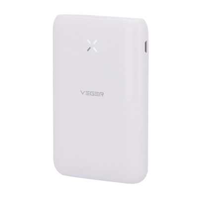 VEGER - Power bank con indicatore di ricarica a LED - Capacità 10000mAh - Ricarica veloce PD20W - Ingressi MicroUSB, Lightning, Uscite USB-A, USB-C - Ricarica di 2 dispositivi contemporaneamente
