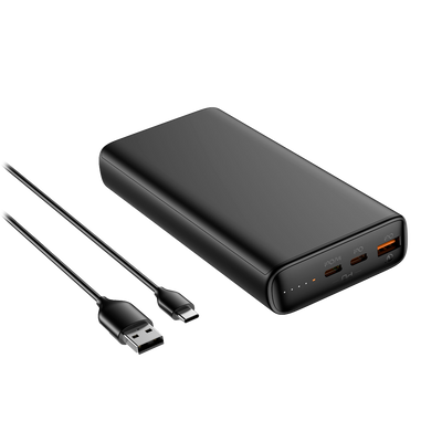 VEGER - Power bank con indicatore di ricarica a LED - Capacità 20000mAh - Ricarica veloce PD100W - Ingressi USB-C, Uscite USB-C ,2 USB-A - Ricarica di 3 dispositivi contemporaneamente