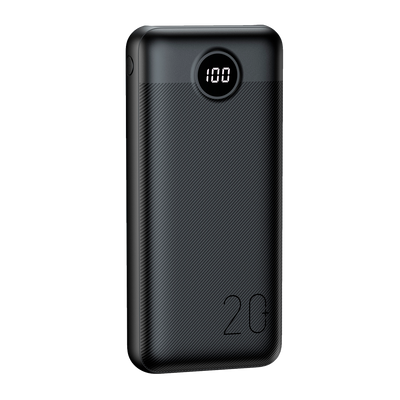 VEGER - Power bank con display LCD - Capacità 20000mAh - Ricarica veloce PD20W - Ingressi Micro USB, USB-C, Uscite 2 USB-A - Carica 2 dispositivi contemporaneamente | Colore nero